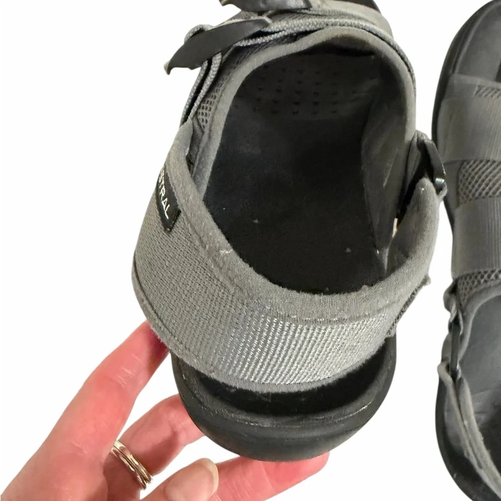 Men's Black and Gray Sandals with Dual Straps